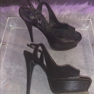 YSL Brown Platform Sandals